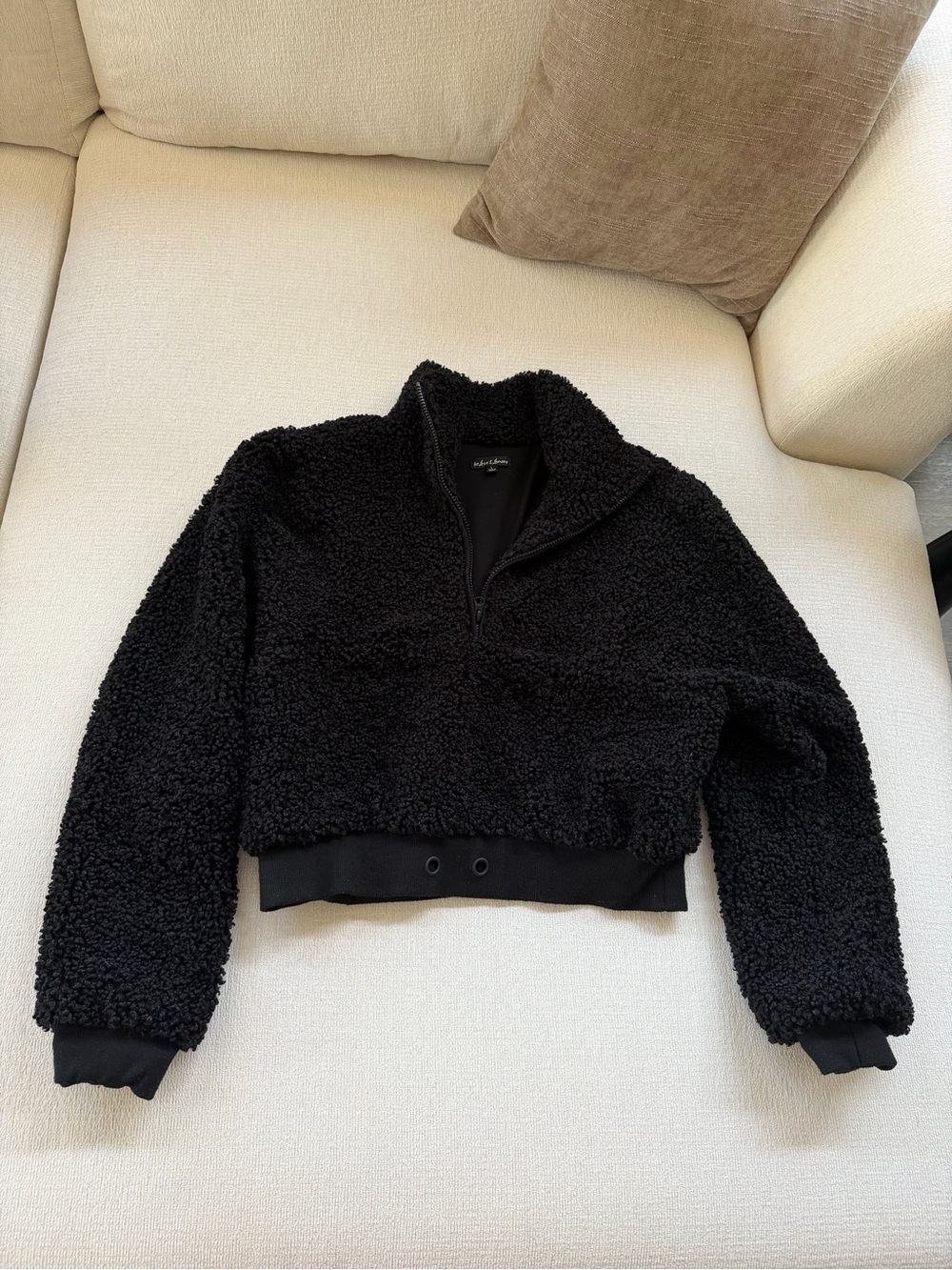 For Love And Lemons Black Teddy Quarter-Zip Jacket
